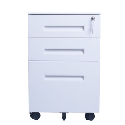Dưới bàn Kim loại Bàn di động, Tủ lưu trữ có thể khóa ngắn màu trắng