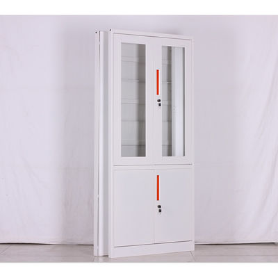 Tủ khóa 4 cửa màu trắng Tủ lưu trữ hồ sơ 1850 * 900 * 500mm có thể gập lại