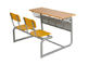 Nội thất trường thép bền khung kim loại kết hợp bàn và ghế học sinh đôi
