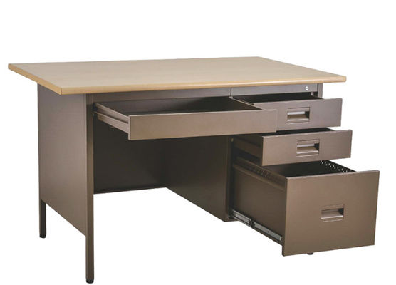4 ngăn kéo cơ sở bàn máy tính bằng thép không gỉ, bàn làm việc bằng gỗ Bàn văn phòng